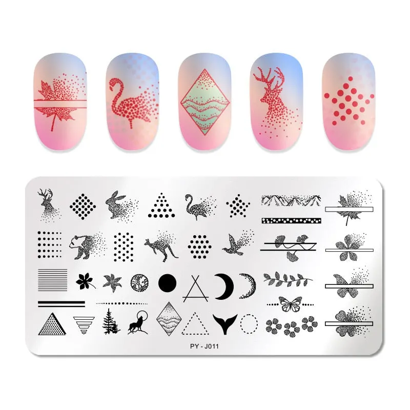 PICT YOU Nail Stamping Plates Snow Winter Nail Art Stamp Template idea nail Image Plate Stainless Steel Stencil Tools-Nail Inspo