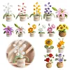 Crochet Flowers Potted Plants Decorative Crochet Ornaments DIY Gifts for Friends