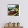 Field Red Car - Paint by Numbers Acrylic Painting 40*40cm