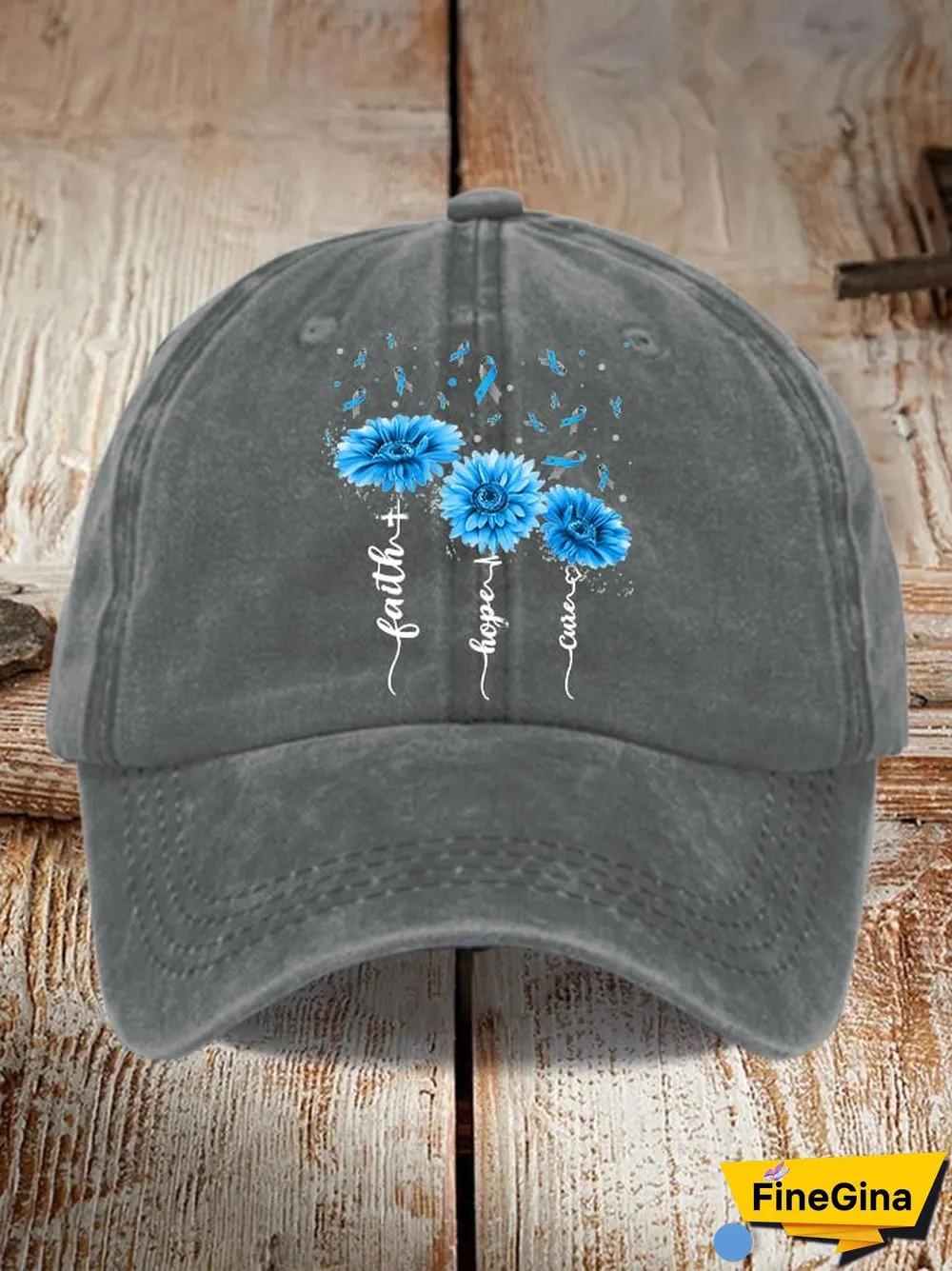 Faith Hope Cure Diabetes Awareness Print Hat