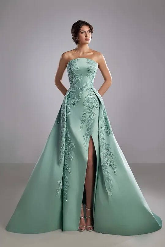 strapless open back dress Elektra Embellished Corset Formal Dress main image 0