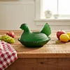 Vintage-Style Glass Hen on Nest Dish with Lid Tabletop Dessert Plate Snack Bowl