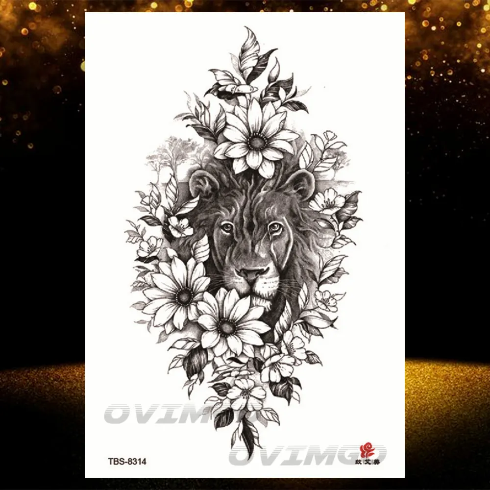 Sdrawing Lotus Flower Temporary Tattoos Fake Jewelry 3D Beauty Rose Tattoo Sexy Body Art Arm Painting Tatoo Sticker For Women