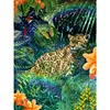 >SALE<Full Embroidery Cotton Thread 11CT Printed Leopard Cross Stitch Artwork 50x65cm
