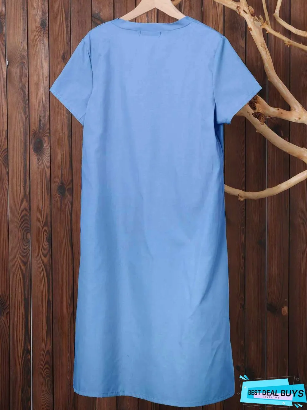 Short Sleeve V-Neck Casual Dress