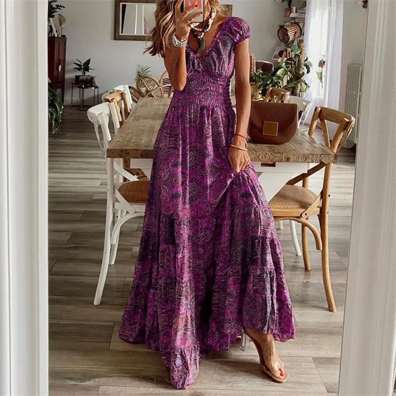 Churchf Churchf 2023 New Dress Waist Floral Print Dress