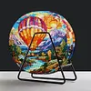 4PCS Diamond Painted Hot Air Balloon and Mountain Placemats Insulated Dish Mats Comes with Mats