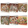 (US Local)6PCS DIY Diamond Art Greeting Cards Congratulation Card & Gift (Gingerbread Man)