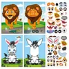 Autocollants de puzzle DIY visage de princesse/animal/dinosaure