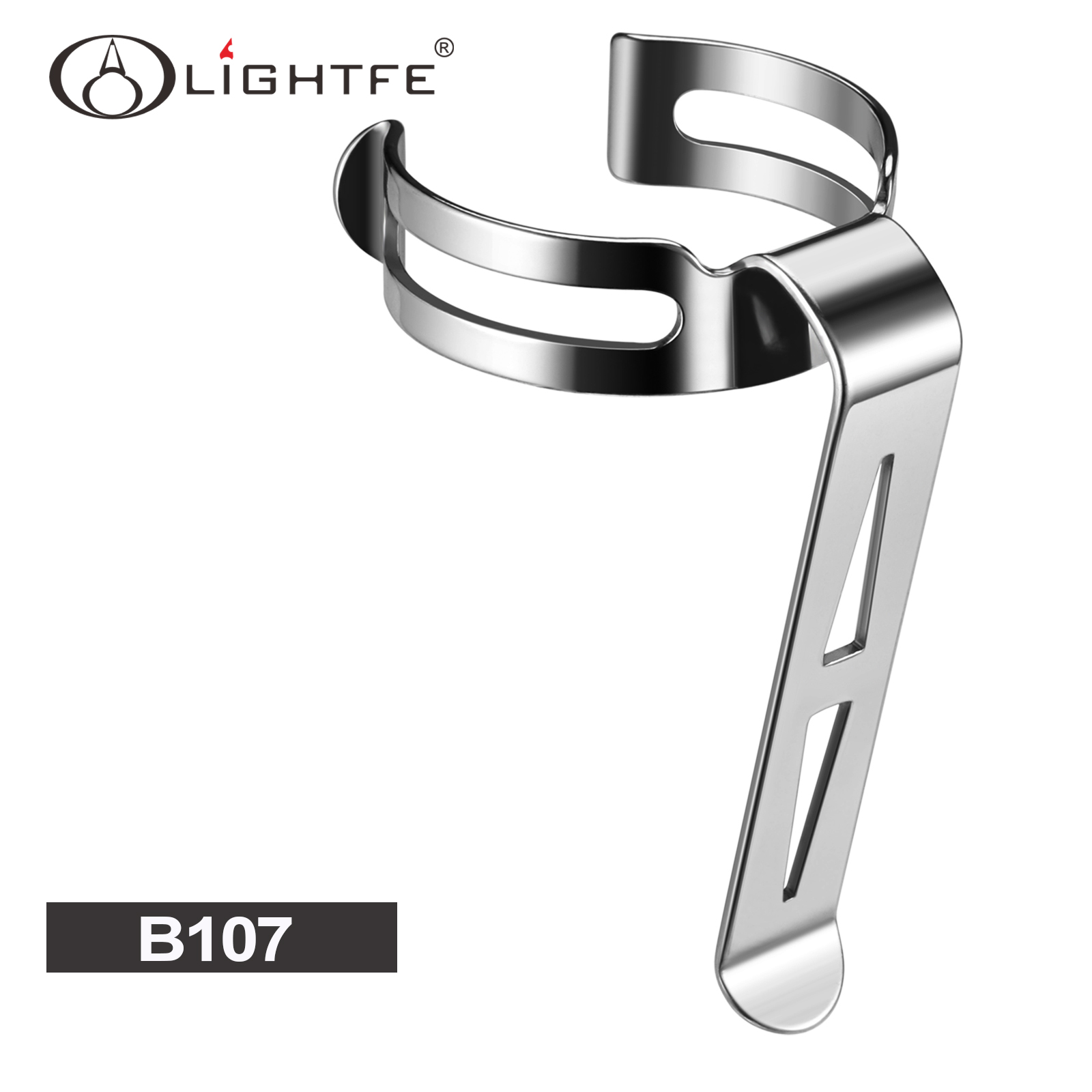 10-Pack LIGHTFE B107 Flashlight Clip for 25-27mm Diameter, 8-8.4mm Slot Width - Stainless Steel Pen, Hat, Pocket, or Bag Clip LIGHTFE GING