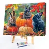 Autumn Pumpkin Bunny-Paint by Numbers Acrylic Painting 40*30CM