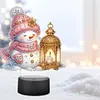 (US Local)Acrylic Double Sided Xmas Snowman 5D Diamond Painting Night Light for Tabletop