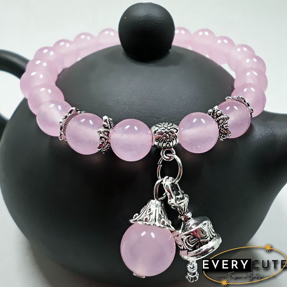 Natural Crystal Bracelets Chalcedony Stone Bracelet Women Ethnic Style Ladies Fashion Handmade Beaded Hand Jewelry