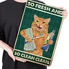 Brush Teeth Cat - Vintage Metal Signs - 20*30cm/30*40cm