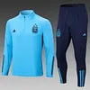 2022 Argentina Half-Pull Training Suit Blue Jersey Set love fball