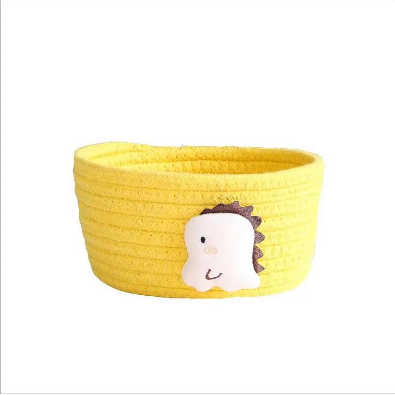 Cotton Rope Storage Baskets With Animals Shape Baby Dirty Clothes Laundry Basket Handmade Weaving Desktop Sundries Organizer Box
