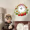 DIY Strawberry Daisy Diamond Clock Art Pendant Home Wall Decoration