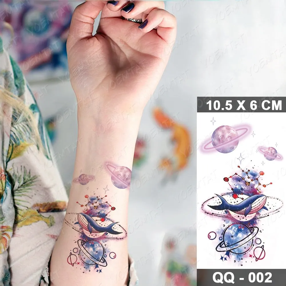 Waterproof Temporary Tattoo Sticker Small Lines Flowers Flash Tatoo Geometry Hand Arm Wrist Fake Tatto For Body Art Women Child