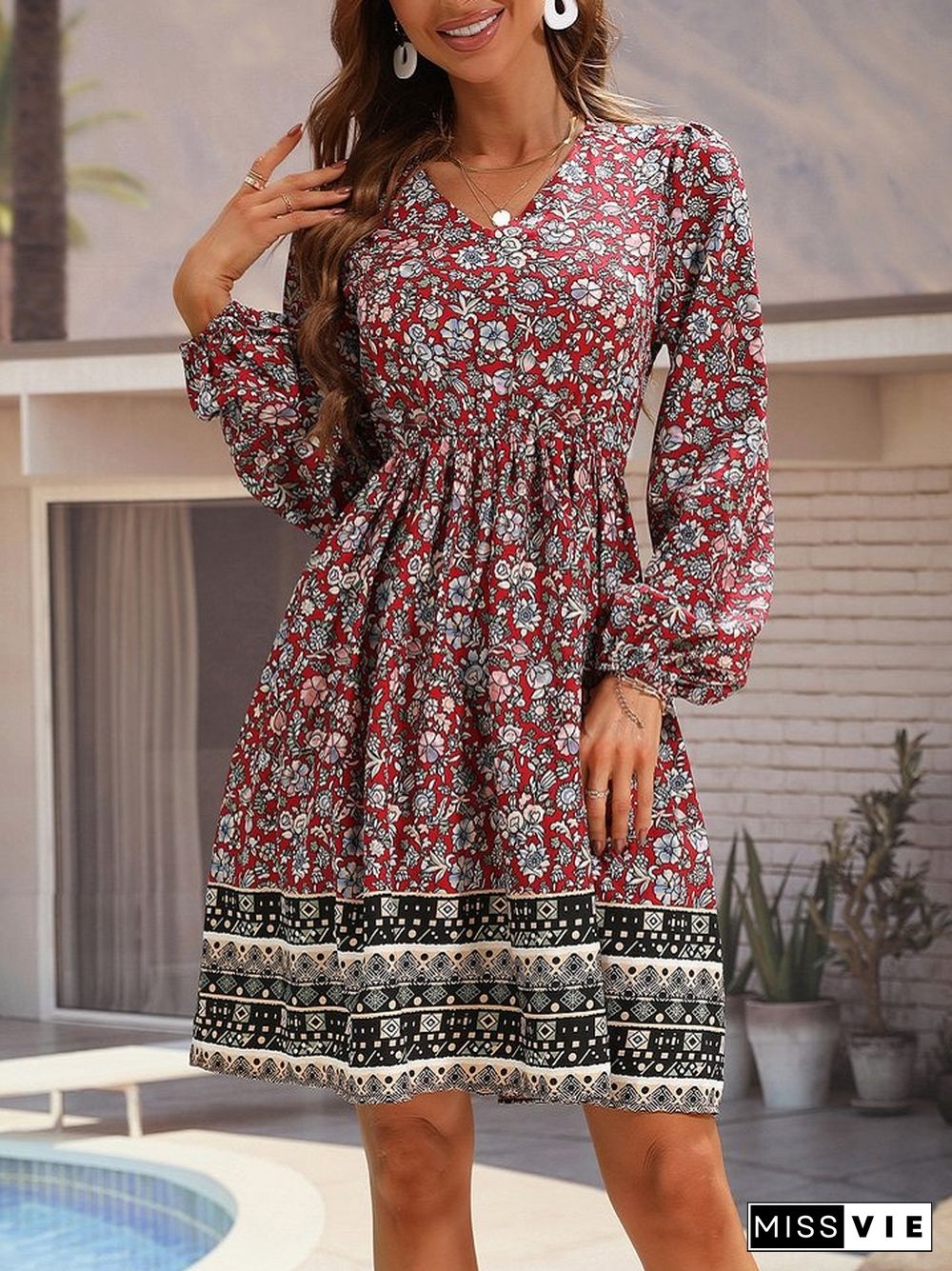 Floral Fashion Casual Dress