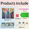 (US Local)3Pcs Special Shape Peacock 5D DIY Diamond Painting Bookmark with Pendants Craft Kit