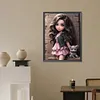 >SALE<5D DIY Full Round Drill Diamond Painting Curly Haired Big Eyed Girl Decor30x40cm