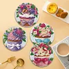 4PCS Diamond Painting Coasters Kit with Holder for Dining Tables (Cupcakes)