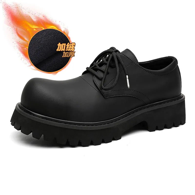Breakj Breakj Head Derby Shoes Platform Increased Casual Leather Shoes 2023 Autumn And Winter New Daily Commuting Single Shoes 1026-R