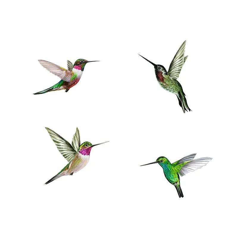 Hummingbird Static Glass Film Window Sticker French windows Anti-collision Sticker Decorative paintings PVC Removable 8pcs