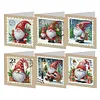 6Pcs Diamond Painting Gnome Greeting Cards Christmas Cards