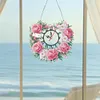 (US Local)Acrylic Special Shape Flowers 5D Diamond Painting Clock Art Craft for Home Decor