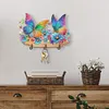 (US Local)Wooden Special Shaped Flowers Butterflies Diamond Art Craft Wall Hooks for Home