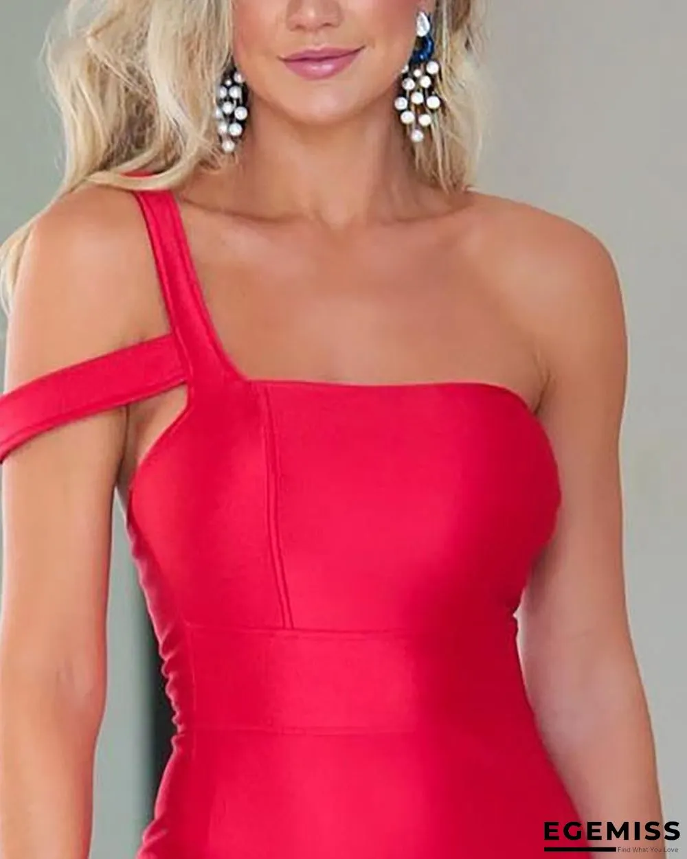 One Shoulder Irregular Bodycon Dress | EGEMISS