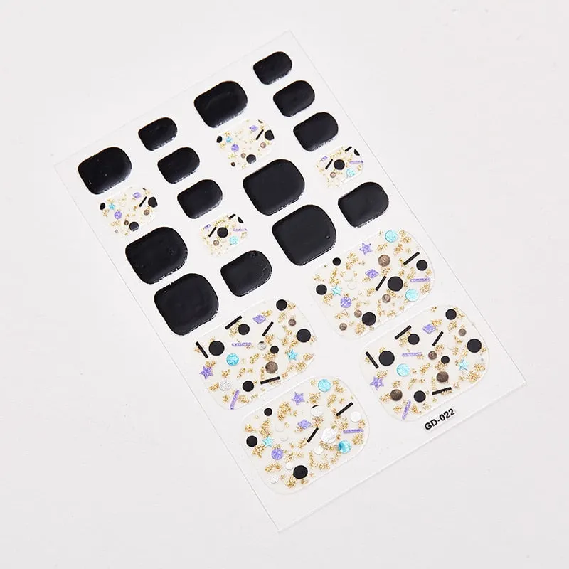 22 Tips/Sheet Shiny Nail Decoration Nail Adhesive Nail Accesoires Nail Art Decoration Nailart Sticker Adesivos Nail Tape