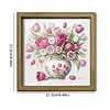 Diamond Painting Wooden Double-Sided Vase Tulips Ornaments Kit with Photo Frame Desktop