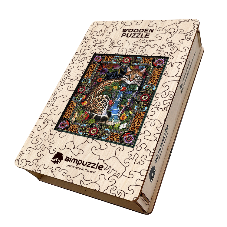 Leopard Cat Wooden Jigsaw Puzzle