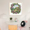 Summer Scene With Wreath-14CT Stamped Cross Stitch 38*36cm/14.96*14.17in