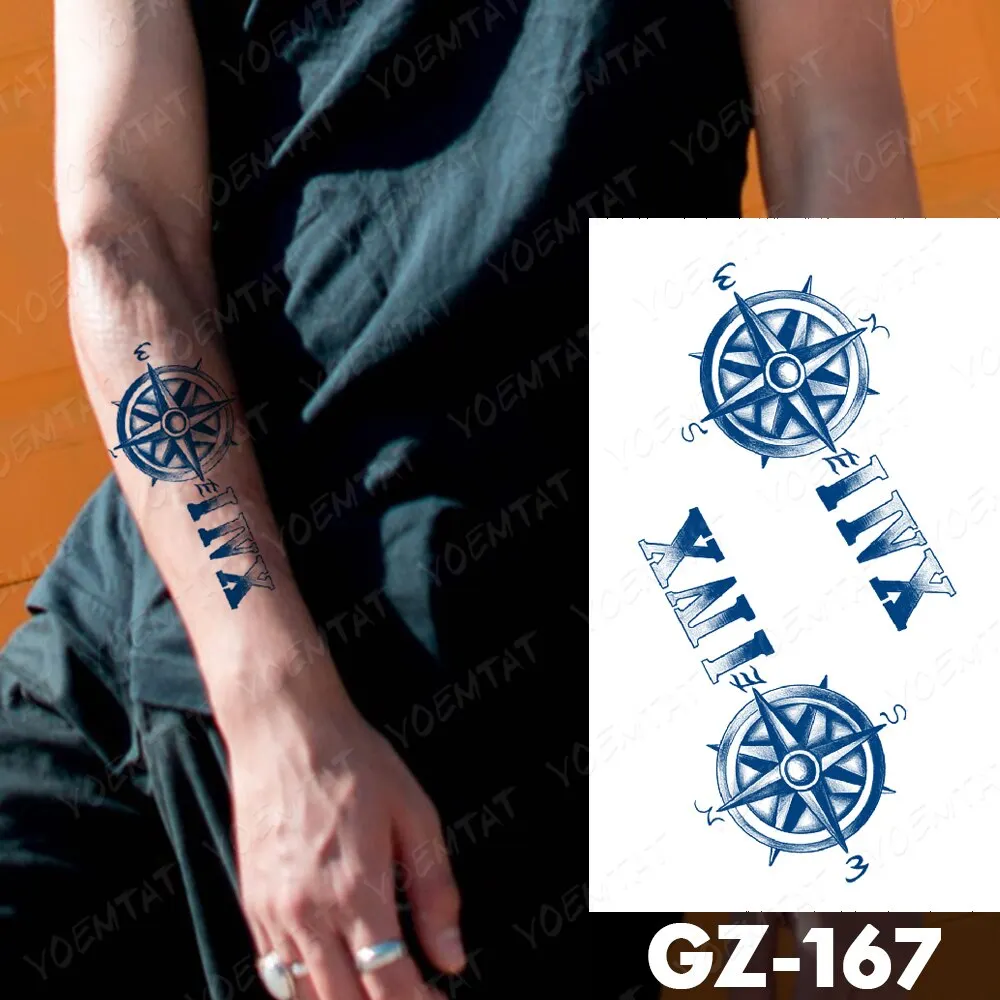 Sdrawing Lasting Ink Tattoos Body Art Waterproof Temporary Tattoo Sticker Line Dragon Tiger Totem Tatoo Arm Fake Fox Whale Tatto