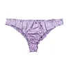 Men Solid Satin Ruffle Panties Sexy Thongs