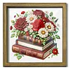 Diamond Painting Wooden Double-Sided Rose and Book Ornaments Kit with Photo Frame Desktop