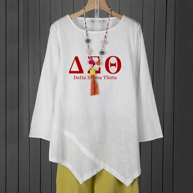 Casual loose all-match solid color long-sleeved T-shirt