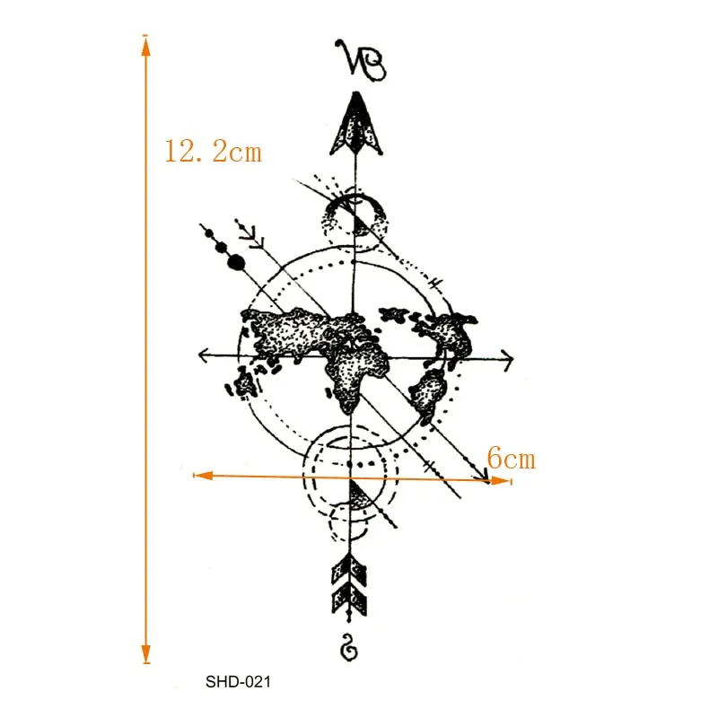 Three styles Grey Flower/compass/Flower Fairy/Whitecat Waterproof Temporary Tattoos Men Fake Tatoo Sleeves henna tattoo stickers