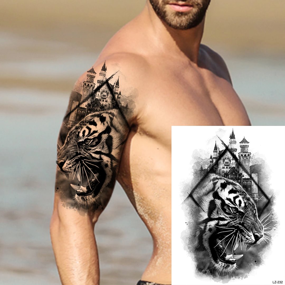 Sdrawing Large Anchor Back Octopus Pirate Skeleton Halloween Temporary Tattoos For Men Adult Compass Wings Fake Tattoo Stickers