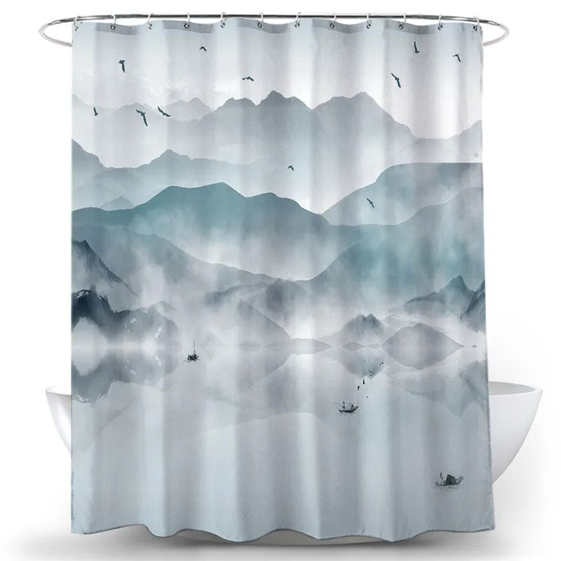 Flower Bird Shower Curtains Waterproof Bathroom Decor 3D Printed Fabric with Hooks Decoration Shower Curtain