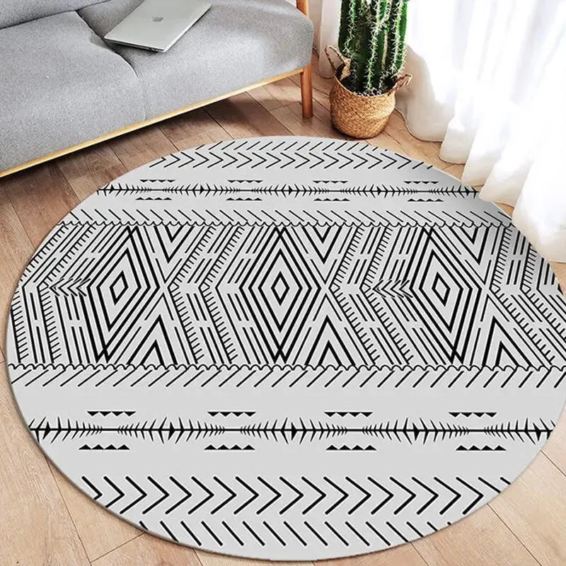 Athvotar Round Carpets Modern Living Room Sofa Coffee Table Rug Simplicity Decoration Bedroom Carpet Kitchen Bathroom Non-slip Rugs