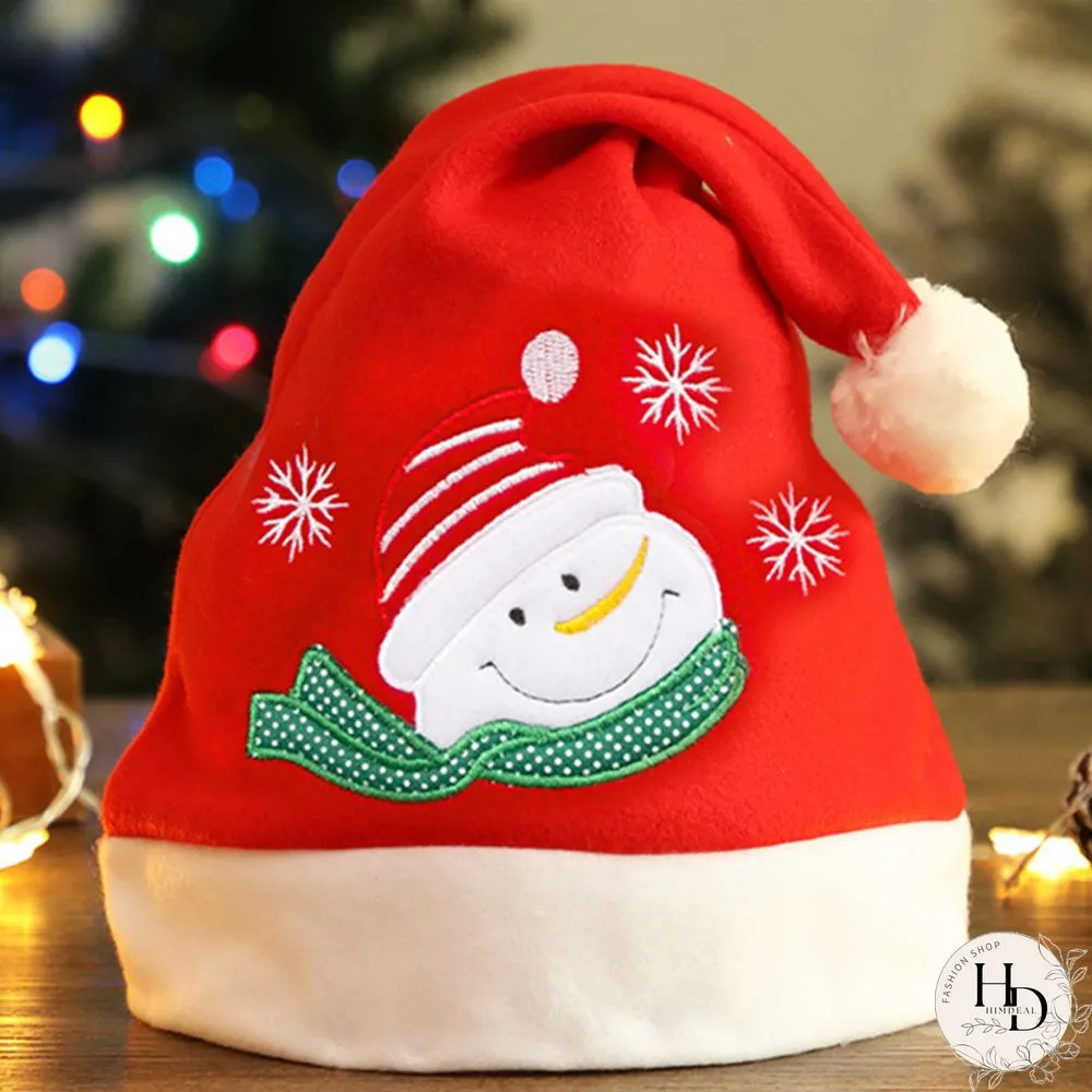 Khaki Fashion Patchwork Embroidered Christmas Hat