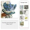 DIY Handmade Twist Stick Craft Blue Flower Bouquet Chenille Stems Craft Pipe Cleaners Gift Decor Set