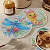 4Pcs Wooden Animal DIY Diamond Painting Placemats with Holder for Home Decor