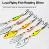 5Pcs Metal Spinner Spoon Fishing Lure with Treble Hooks Rotating Sequins Bait