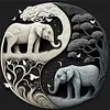 Tai Chi Elephant-Paint by Numbers Acrylic Painting 40*40CM
