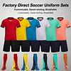 Customized football uniform suit men's and women's adult children's short-sleeved jersey light plate printing number Training Competition team uniform group purchase